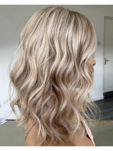 Short Bob Highlights Platinum Blonde Lace Front Wigs Real Human Hair Golden Color Wigs - Everyday Wigs